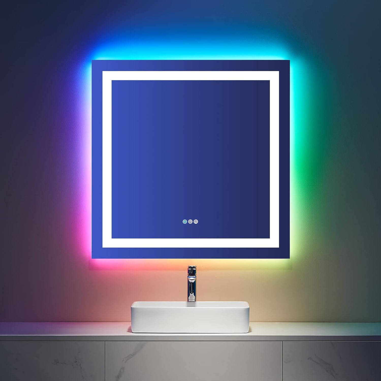 LOAAO 24X32 LED Bathroom Mirror with Lights, Anti-Fog, Dimmable, Backlit + Front Lit, Lighted Bathroom Vanity Mirror for Wall, Memory Function, Tempered Glass, Shatter-Proof, ETL Listed