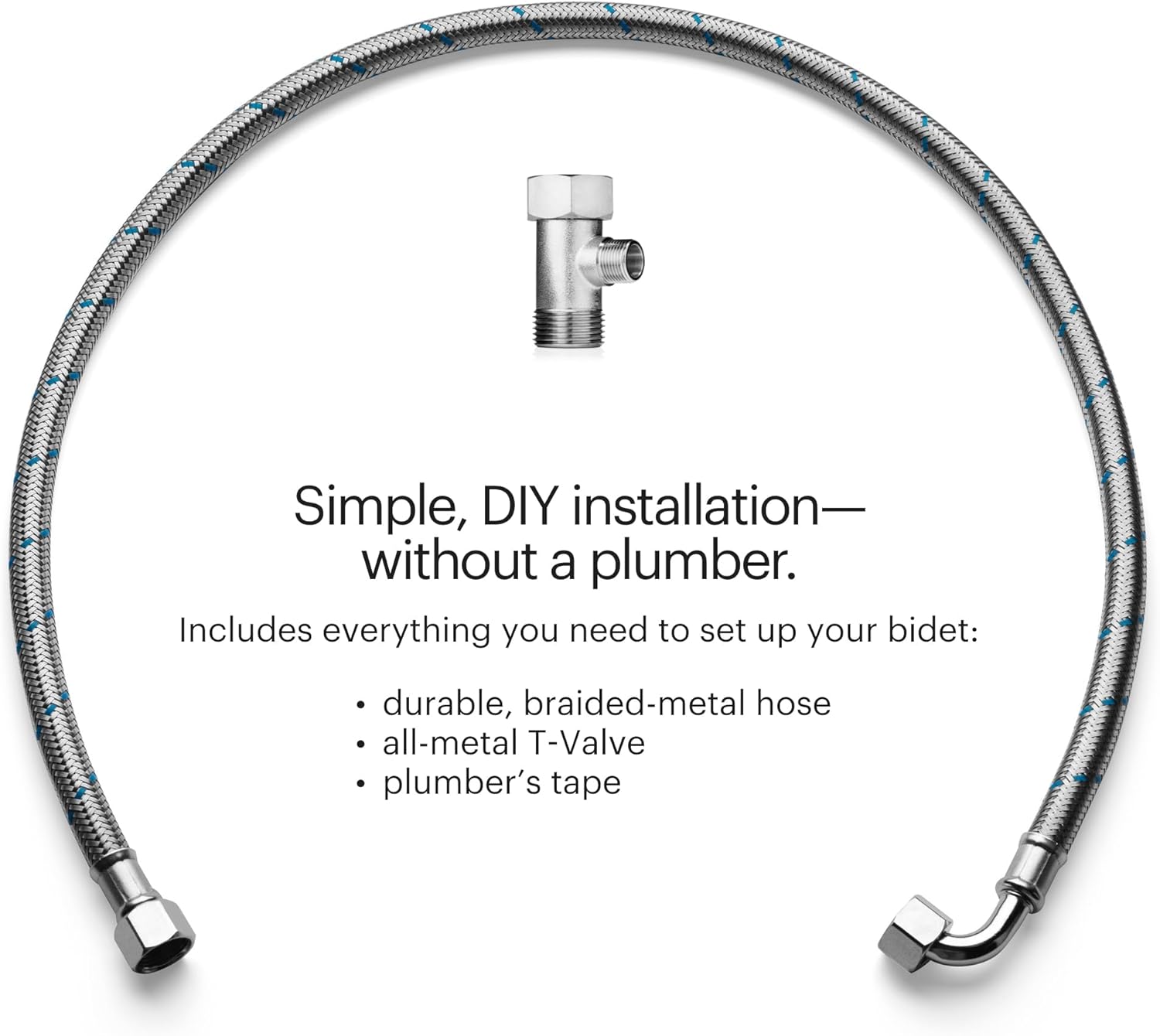 Brondell Bidet Toilet Seat Non-Electric Swash Ecoseat, Fits Elongated Toilets, White - Dual Nozzle System, Ambient Water Temperature - Bidet with Easy Installation