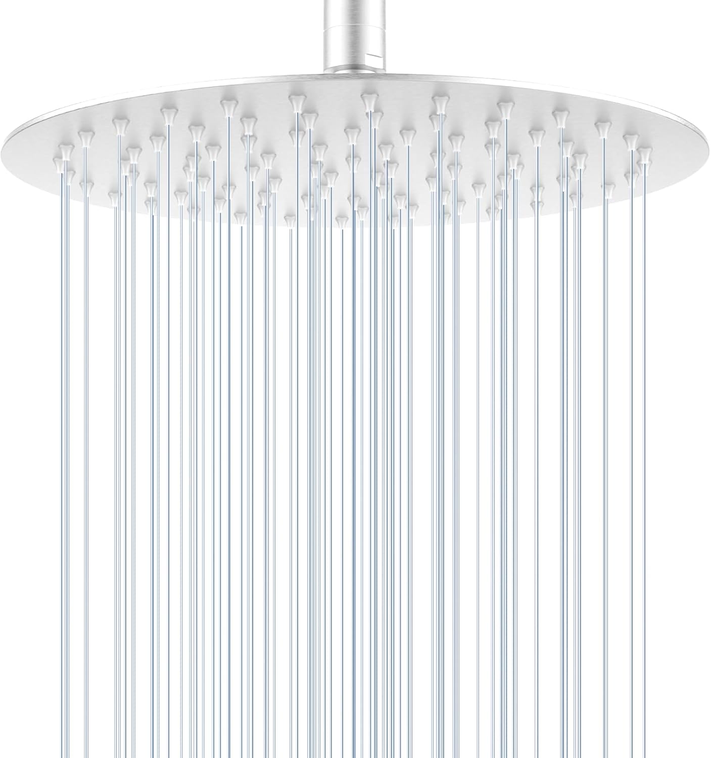 12 inch Brushed Gold Rainfall Shower Head - All Metal Stainless Steel Full Body Round Rain Shower with 120 Silicone Nozzles Modern Bathroom