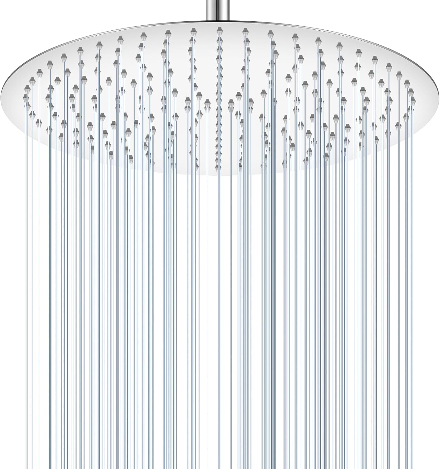 12 inch Brushed Gold Rainfall Shower Head - All Metal Stainless Steel Full Body Round Rain Shower with 120 Silicone Nozzles Modern Bathroom