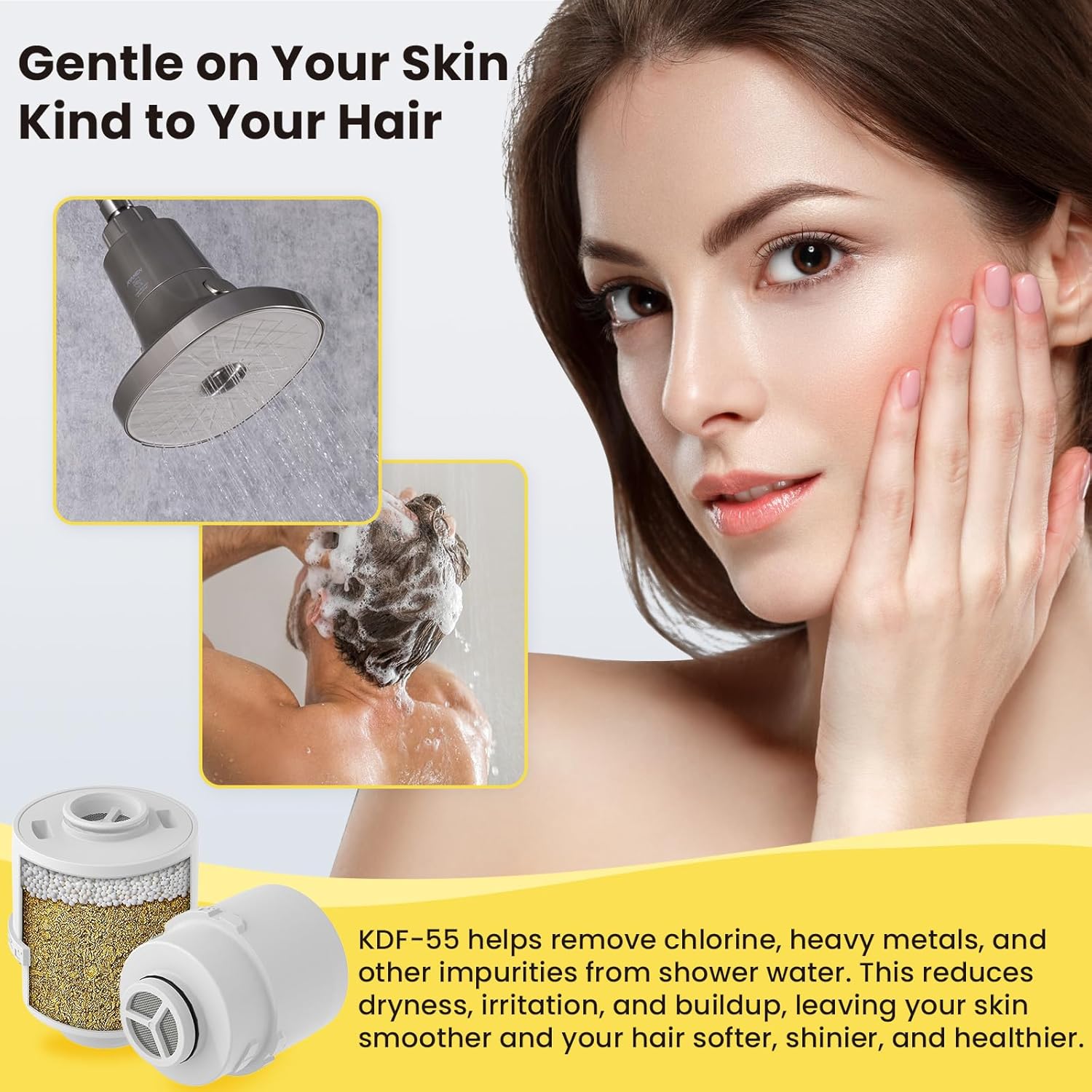 Ryamen Filtered Shower head, Rain Shower Head with Filter, High Pressure Shower Filter Head for Hard Water, 99% REMOVAL for Chlorine, Heavy Metals, Improves Skin & Hair (Filtered, Brushed Nickel S6)