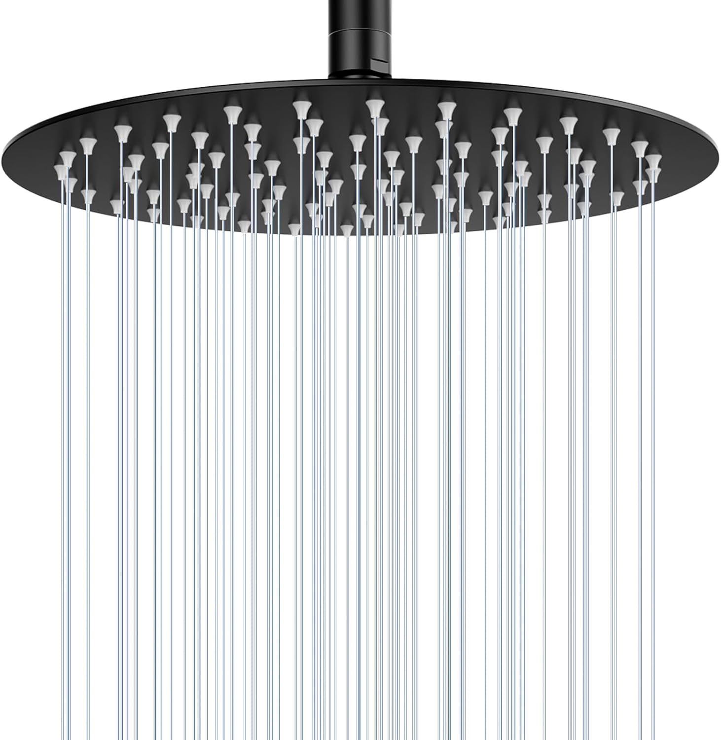 12 inch Brushed Gold Rainfall Shower Head - All Metal Stainless Steel Full Body Round Rain Shower with 120 Silicone Nozzles Modern Bathroom