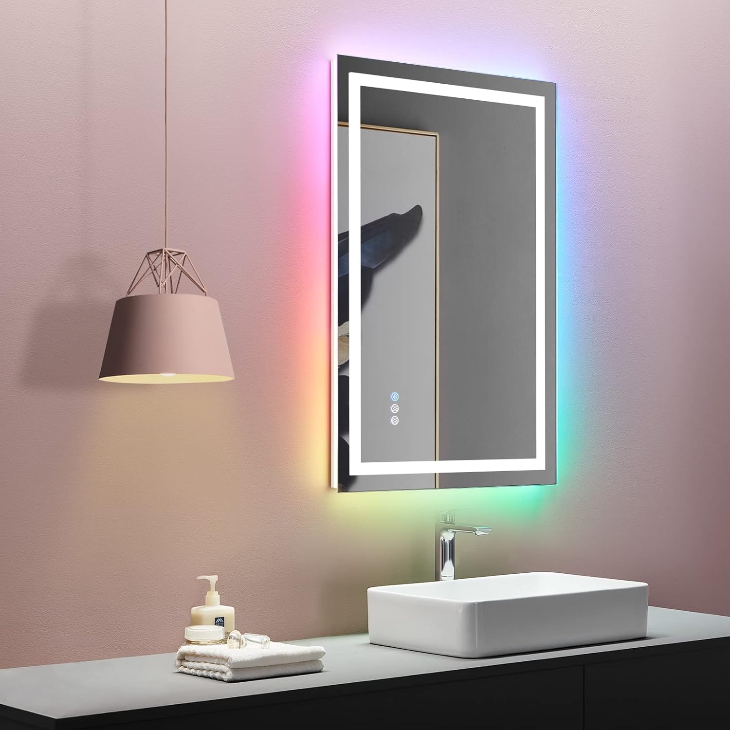 LOAAO 24X32 LED Bathroom Mirror with Lights, Anti-Fog, Dimmable, Backlit + Front Lit, Lighted Bathroom Vanity Mirror for Wall, Memory Function, Tempered Glass, Shatter-Proof, ETL Listed