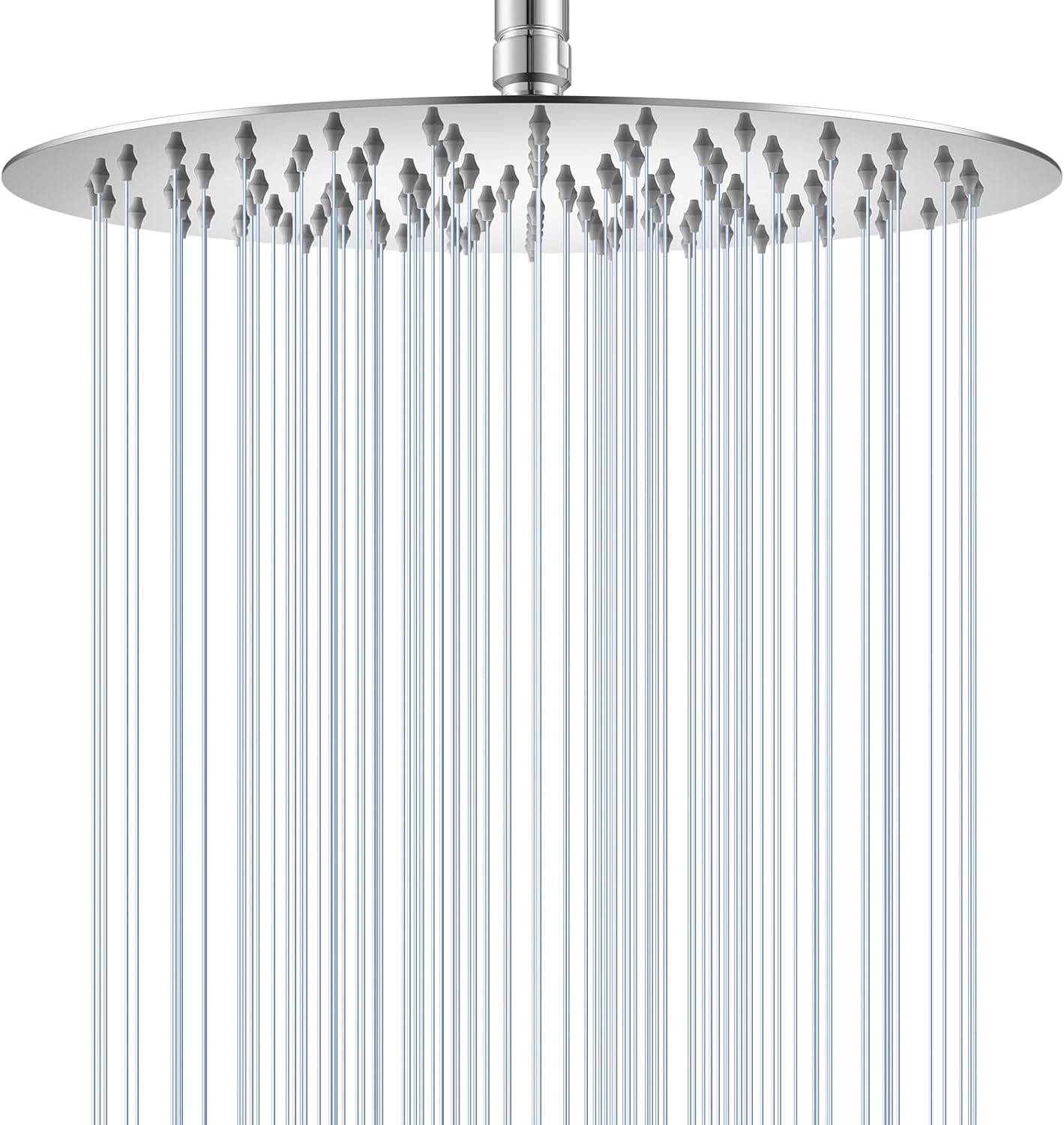 12 inch Brushed Gold Rainfall Shower Head - All Metal Stainless Steel Full Body Round Rain Shower with 120 Silicone Nozzles Modern Bathroom