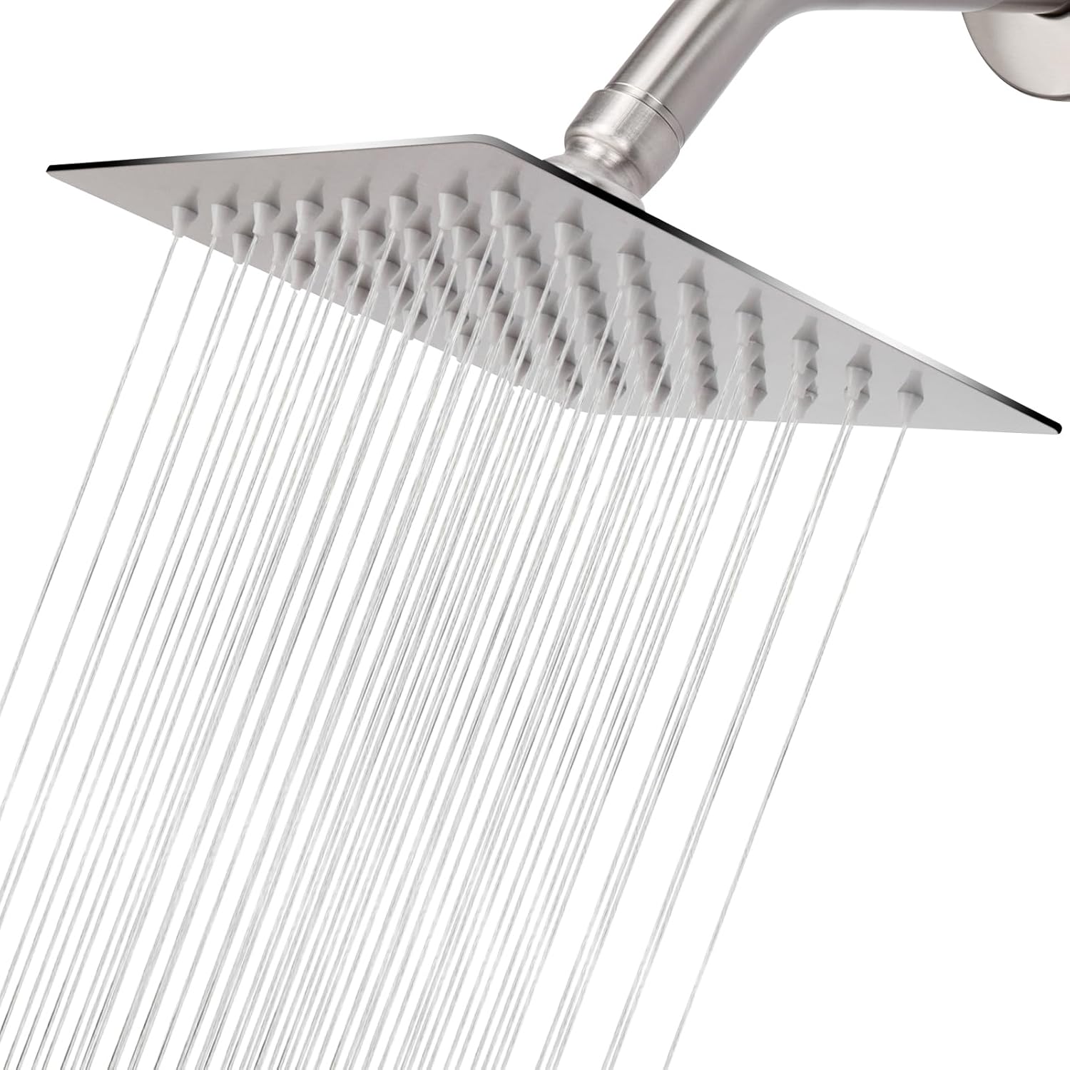 NearMoon Rain Shower Head, High Flow Stainless Steel Square Rainfall Shower, Waterfall Bath Shower Body Covering, Ceiling or Wall Mount (12 Inch, Matte Black)
