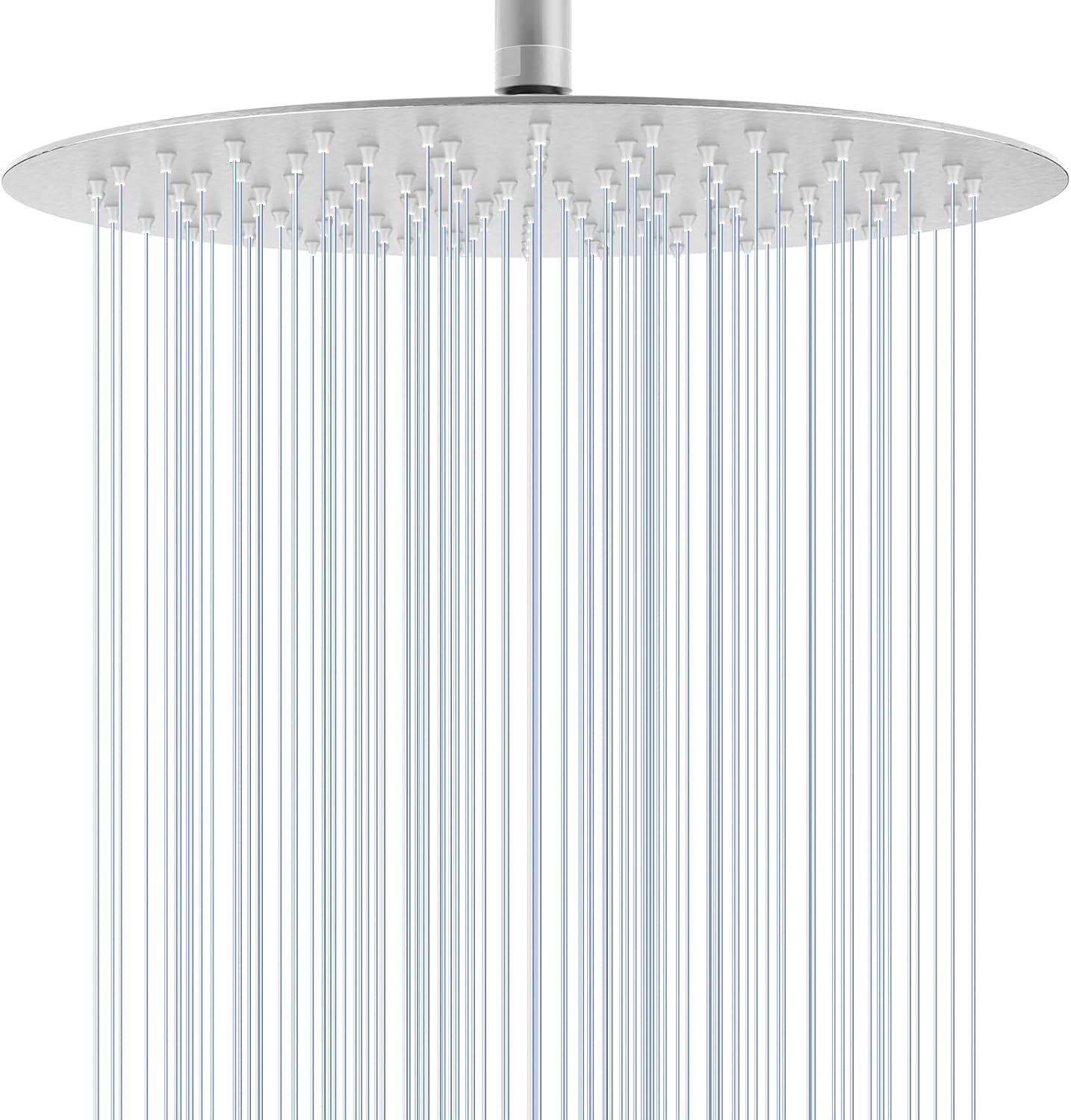 12 inch Brushed Gold Rainfall Shower Head - All Metal Stainless Steel Full Body Round Rain Shower with 120 Silicone Nozzles Modern Bathroom