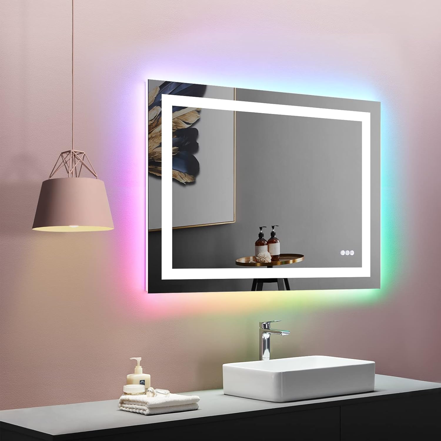 LOAAO 20X28 LED Bathroom Mirror with Lights, Anti-Fog, Dimmable, Backlit + Front Lit, Lighted Bathroom Vanity Mirror for Wall, Memory Function, Tempered Glass, Shatter-Proof, ETL Listed