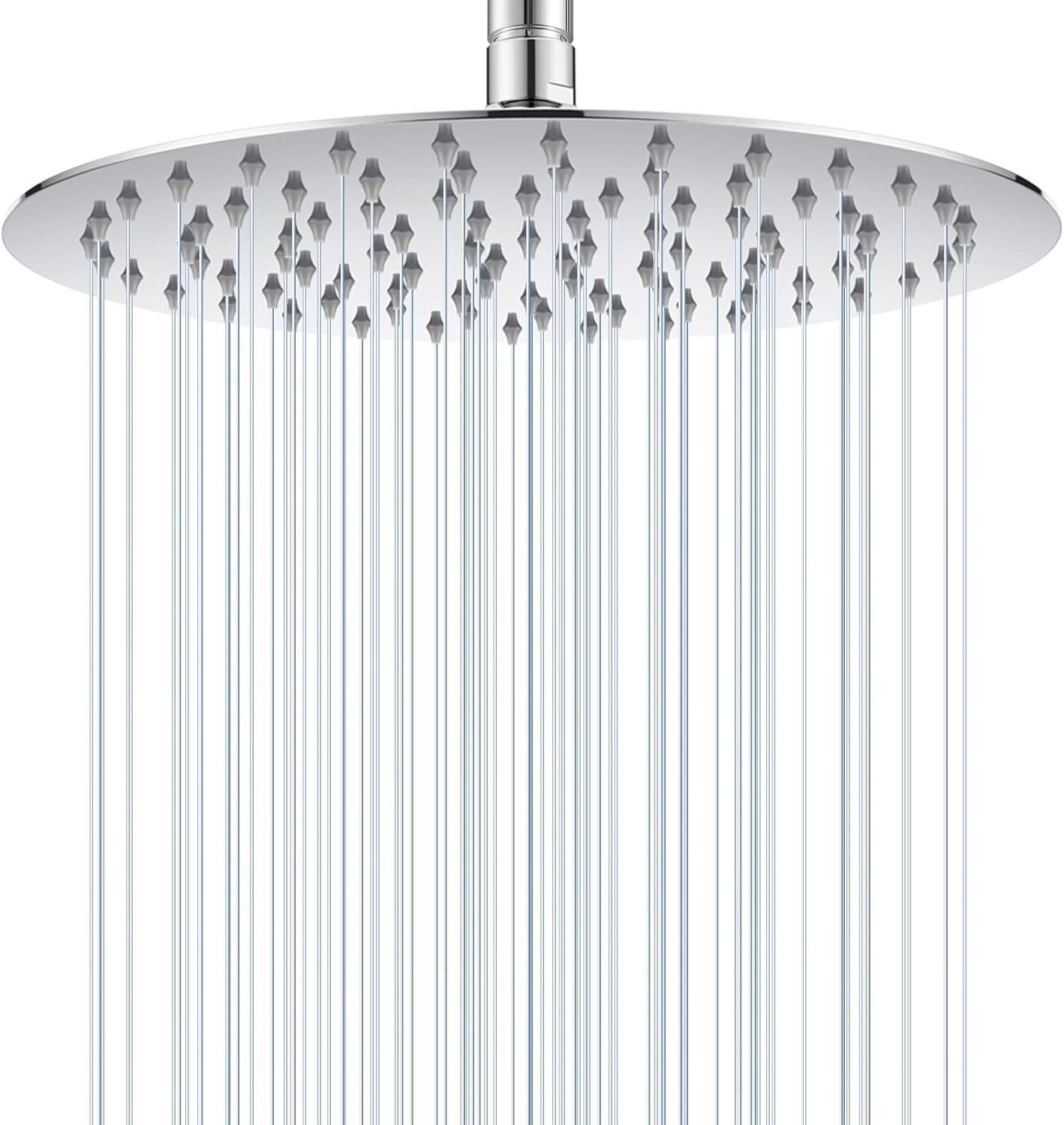 12 inch Brushed Gold Rainfall Shower Head - All Metal Stainless Steel Full Body Round Rain Shower with 120 Silicone Nozzles Modern Bathroom