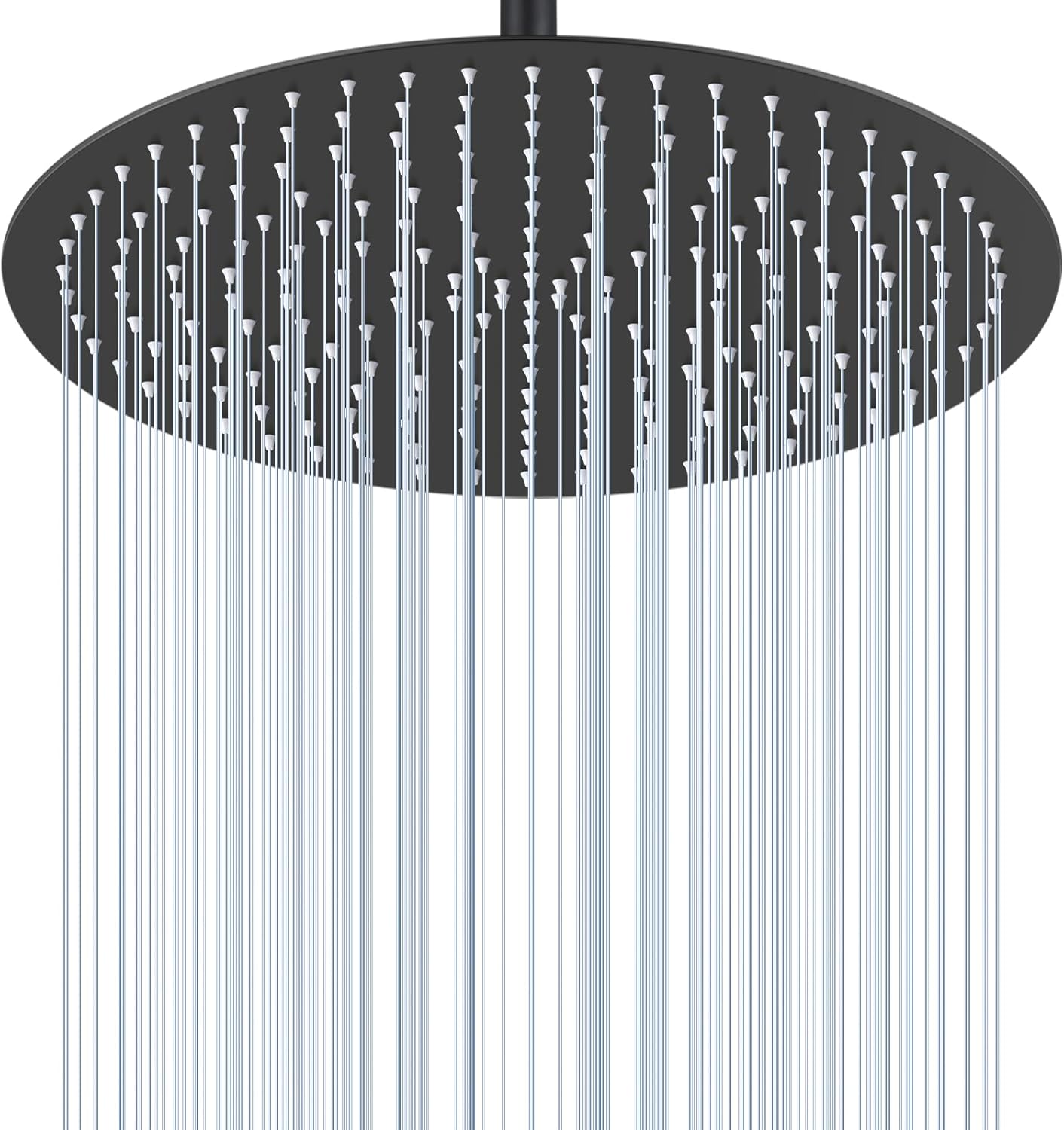 12 inch Brushed Gold Rainfall Shower Head - All Metal Stainless Steel Full Body Round Rain Shower with 120 Silicone Nozzles Modern Bathroom