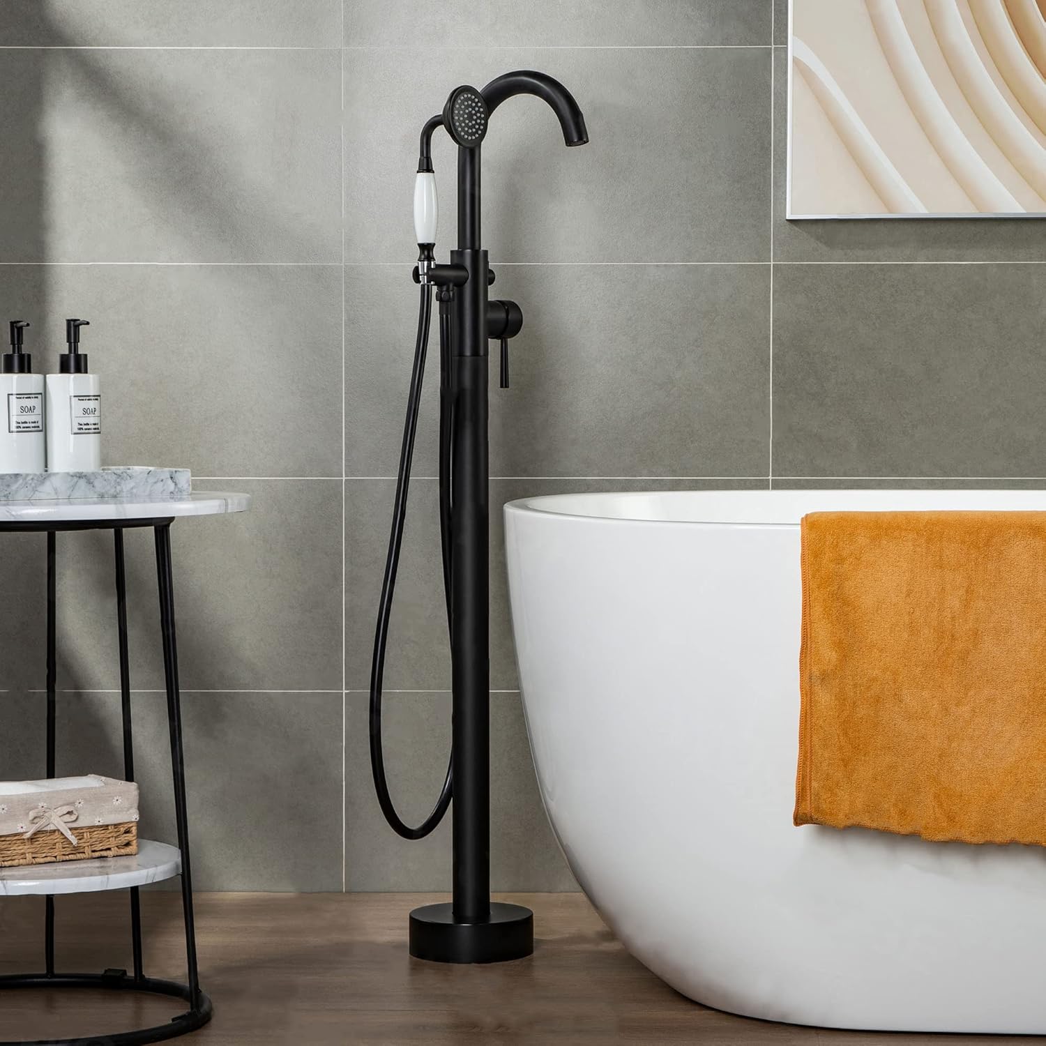 WOODBRIDGE F 0001 F0001BN Faucet, (L) 10 3/4" x (W) 6-1/4" x (H) 43-7/8, Brushed Nickel