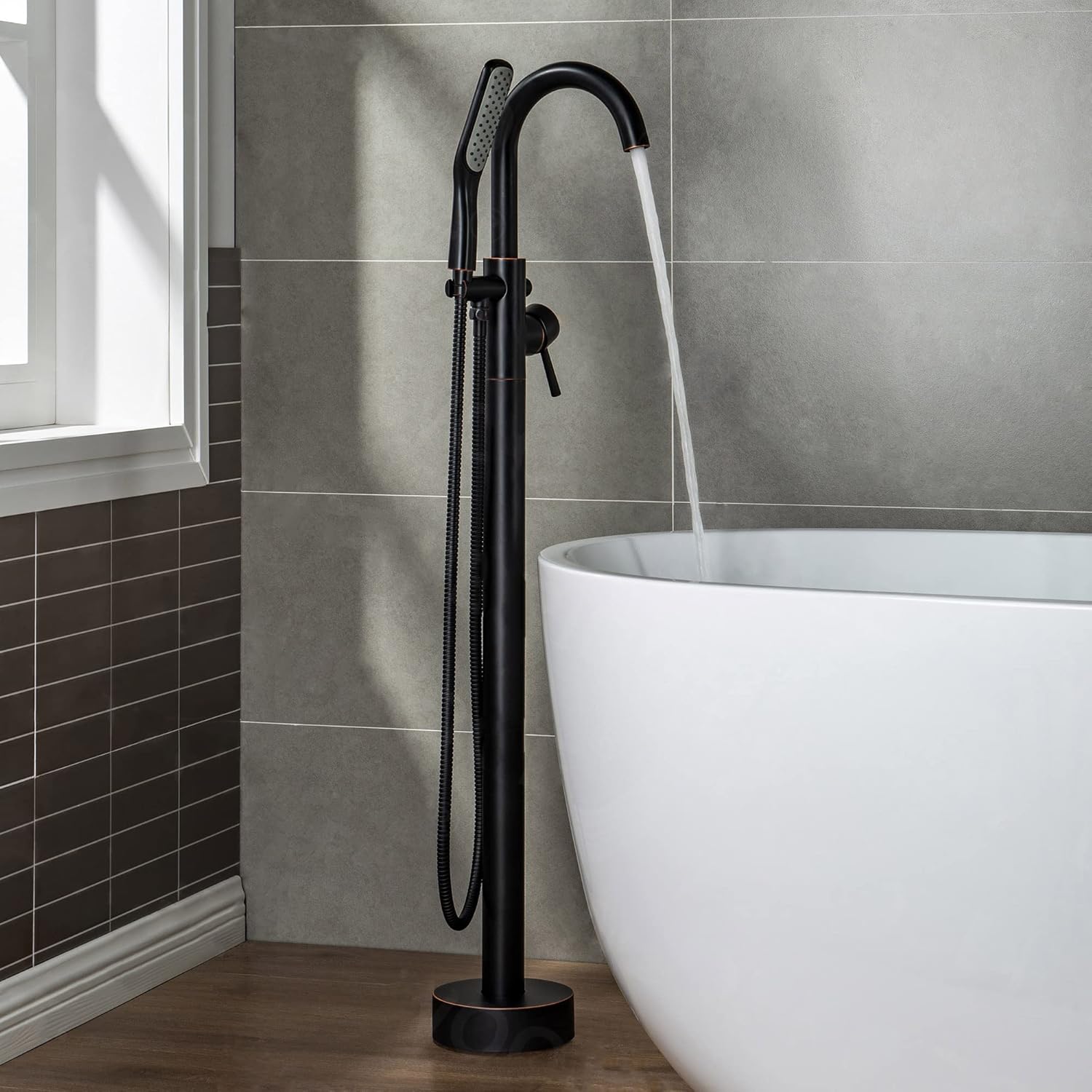 WOODBRIDGE F0006 MBRD Faucet, (L) 10 3/4" x (W) 6-1/4" x (H) 43-7/8, Matte Black
